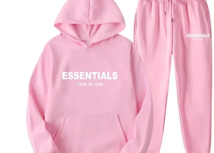 Fear Of God Essentials Pink Hoodie
